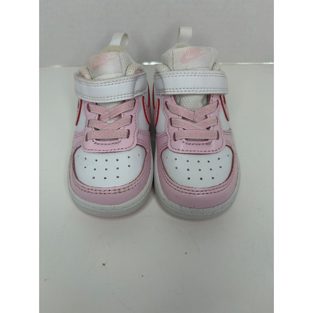 Nike Court Borough Low White Pink Toddler Sneakers DQ0493-100 Size 5C